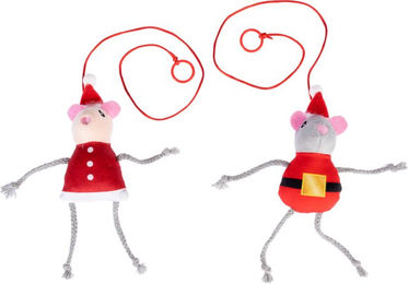 Produktbild von TIAKI Türhänger-Set mit weihnachtlichem Mäusepaar aus Polyester 2er-Set