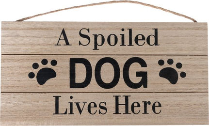 Produktbild von TIAKI Türschild A Spoiled Dog Lives Here für Hunde 1 Stück
