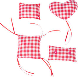 Produktbild von TIAKI Vichy Katzenminze-Kissen Catnip-Spielzeug 4er Set aus Polyester