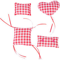 Produktbild von TIAKI Vichy Katzenminze-Kissen Catnip-Spielzeug 4er Set aus Polyester
