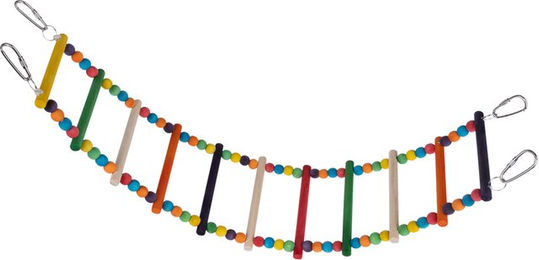 Produktbild von TIAKI Vogelbrücke Hängebrücke aus Holz bunt L 61 x H 12 cm