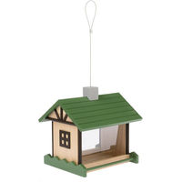 Produktbild von TIAKI Vogelfutterhaus aus Holz in Natur Grün Schwarz L 25 x B 21 x H 24,5 cm