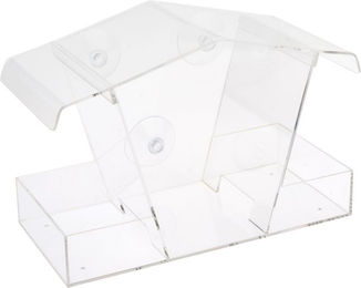 Produktbild von TIAKI Vogelfutterhaus fürs Fenster aus transparentem Kunststoff L 15 x B 11 x H 23 cm