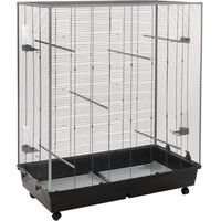 Produktbild von TIAKI Vogelkäfig aus Metall für Wellensittiche Papageien und Großsittiche Grau Silber 120 x 59 x 132 cm