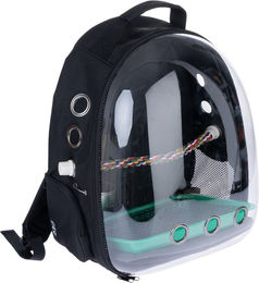 Produktbild von TIAKI Vogelrucksack Capsule für Papageien aus Oxford-Gewebe Schwarz 33 x 28 x 42 cm