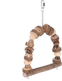 Produktbild von TIAKI Vogelschaukel aus Naturholz in Braun Größe M B 24 x H 32 cm