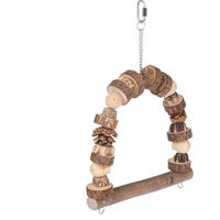 Produktbild von TIAKI Vogelschaukel aus Naturholz in Braun Größe M B 24 x H 32 cm