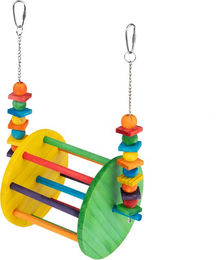 Produktbild von TIAKI Vogelschaukel Riesenrad aus Holz für Wellensittiche und Papageien Größe L Bunt