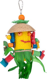 Produktbild von TIAKI Vogelspielzeug Luffa-Männchen aus Naturmaterial für Papageien Bunt L 30 x B 16 x H 10 cm
