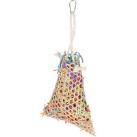 Produktbild von TIAKI Vogelspielzeug Schredderkorb aus Bambus für Papageien bunt L 38 x B 18 x H 6,5 cm