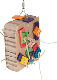 Produktbild von TIAKI Vogelspielzeug Shreddy Karton Intelligenzspielzeug aus Pappe für Papageien 15 x 8 x 23 cm