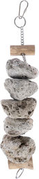 Produktbild von TIAKI Vogelspielzeug Steinblock aus Holz für Papageien in Bunt und Grau Ø 6 x L 30 cm