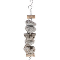 Produktbild von TIAKI Vogelspielzeug Steinblock aus Holz für Papageien in Bunt und Grau Ø 6 x L 30 cm