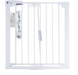 Produktbild von TIAKI Weißes Hundegitter mit 7 cm Verlängerung Höhe 76 cm Breite 75 bis 82 cm