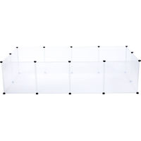 Produktbild von TIAKI Welpenlaufstall aus Kunststoff in Weiß und Transparent mit 12 Paneelen à 50 x 50 cm