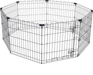 Produktbild von TIAKI Welpenlaufstall aus Metall Größe S mit 8 Paneelen B 61 x H 64 cm