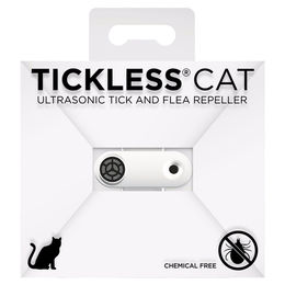 Produktbild von TickLess MINI CAT Ultraschallgerät gegen Zecken und Flöhe für Katzen weiß mit Silikon-Halsband und wiederaufladbarem Akku - 1 Stk.
