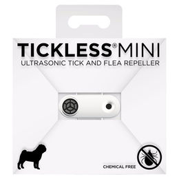 Produktbild von TickLess MINI DOG weiß wiederaufladbares Ultraschall-Halsband gegen Zecken und Flöhe für Hunde aller Altersstufen