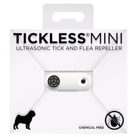 Produktbild von TickLess MINI DOG weiß wiederaufladbares Ultraschall-Halsband gegen Zecken und Flöhe für Hunde aller Altersstufen