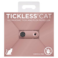 Produktbild von TickLess MINI Halsband Ultraschallgerät gegen Zecken und Flöhe für Katzen in Rosa Gold aus Silikon mit wiederaufladbarem Akku