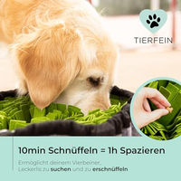 Produktbild von Tierfein Schnüffelteppich Hund Intelligenzspielzeug aus Silikon Grün für Welpen und Hunde aller Größen 500g