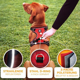Produktbild von Tierhood Hundegeschirr Y-Geschirr rot Größe L