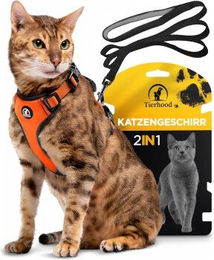 Tierhood Katzengeschirr mit Leine Orange Größe M – Bild 1 von 3