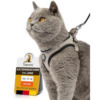 Produktbild von Tierhood Katzengeschirr Set mit Leine Grau Größe S