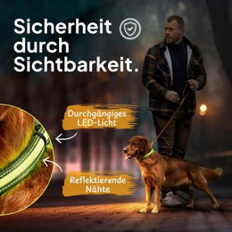 Tierhood LED Leuchtehalsband grün Größe M – Bild 1 von 2