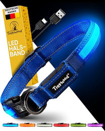 Tierhood LED Leuchthalsband für Hunde wasserdicht und aufladbar Blau Größe S - 1 Stk. – Bild 1 von 8