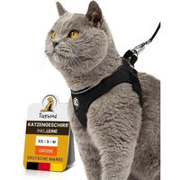 Produktbild von Tierhood Softgeschirr für Katzen mit Leine Anthrazit Schwarz Größe S