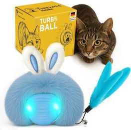 Tierhood Turboball Katzenspielzeug aus Plüsch in Blau – Bild 1 von 3