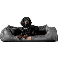 Produktbild von Tierlando ALBERTO ORTHO Orthopädisches Hundebett aus Velours in Schwarz/Graphit XXL 150 x 100 x 25 cm