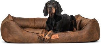Tierlando ALBERTO ORTHO Orthopädisches Hundebett XXL aus Velours in Braun 1,5 m x 1 m x 25 cm – Bild 1 von 3