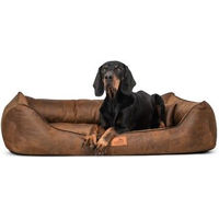 Produktbild von Tierlando ALBERTO ORTHO Orthopädisches Hundebett XXL aus Velours in Braun 1,5 m x 1 m x 25 cm