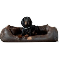 Produktbild von Tierlando ALBERTO ORTHO Orthopädisches Hundebett XXL aus Velours in Braun mit Unterstützung für Gelenke und Knochen