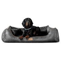 Produktbild von tierlando Alberto Orthopädisches Hundebett mit abnehmbarem Velours-Bezug in Graphit Grau Größe M