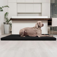 Produktbild von tierlando Carlos Ortho-Medic Orthopädische Hundematratze aus Kunstleder mit Visco Memory Foam für Senior Hunde Schwarz Größe L