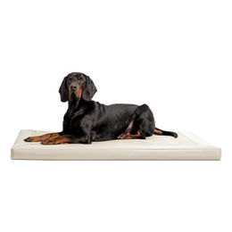 tierlando Carlos VIP Ortho-Medic Orthopädische Hundematratze aus Kunstleder und Velours mit Visco Memory Foam Beige XL 120x90cm – Bild 1 von 3