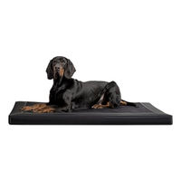 Produktbild von tierlando Carlos VIP Ortho-Medic Orthopädische Hundematratze aus Kunstleder und Velours mit Visco Memory Foam Schwarz 150x100cm