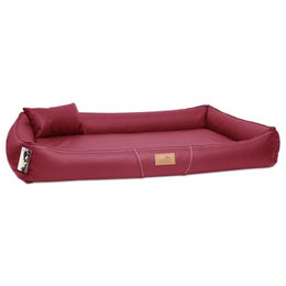 tierlando Clifford Orthopädische Hundematratze mit Latexkern und Kunstlederbezug Dunkelrot 85x60cm – Bild 1 von 3