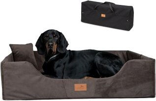 Tierlando COLUMBUS Orthopädisches Hundebett mit Memory Foam braun faltbar und tragbar – Bild 1 von 2