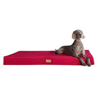 Produktbild von tierlando Floki Ortho Plus Orthopädische Hundematratze aus High-Tech Velours Dunkelrot 150x100cm