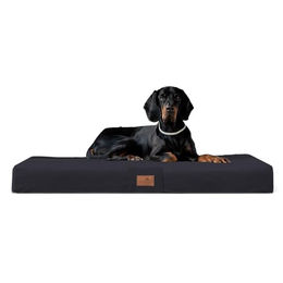 tierlando Floki Ortho Plus Orthopädische Hundematratze aus Plüsch und High-Tech-Velours Schwarz 150x100cm – Bild 1 von 4