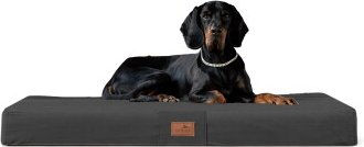 Tierlando FLOKI ORTHO PLUS Orthopädische Hundematte aus Plüsch und Velours Schwarz/Grau 1,2 m – Bild 1 von 3
