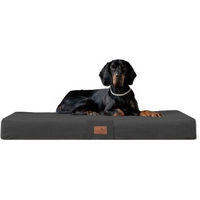 Produktbild von Tierlando FLOKI ORTHO PLUS Orthopädische Hundematte aus Plüsch und Velours Schwarz/Grau 1,2 m