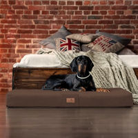 Produktbild von tierlando Floki Visco Plus Orthopädische Hundematratze aus Plüsch und High-Tech-Velours Braun Größe 80x60cm