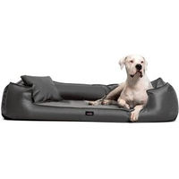 Produktbild von Tierlando GOOFY Orthopädisches Hundebett aus Kunstleder mit Matratzenschoner Grau Größe L