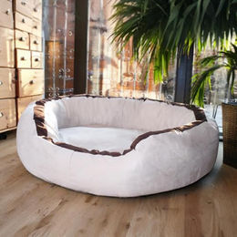 tierlando Hundebett Lana Hundesofa aus Velours Creme Größe L – Bild 1 von 4