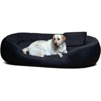 Produktbild von Tierlando Hundebett PHILIP VIP aus Kunstleder und Velours Schwarz XL